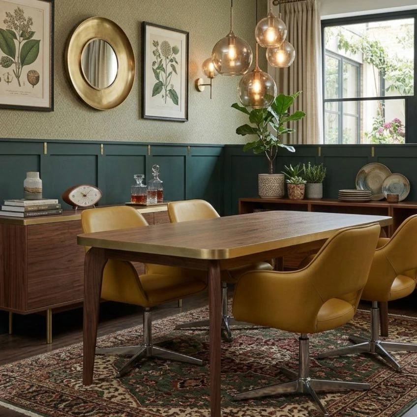 Lopez Dining Chair in Burnt Orange Velvet
