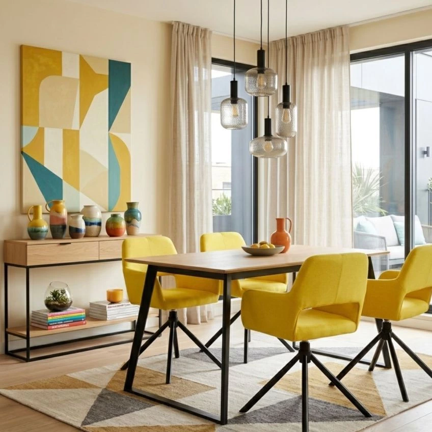 Odense Swivel Dining Chair Lime Green Fabric 
