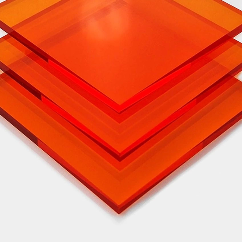 Crystal Bar Stool Orange Acrylic & Chrome