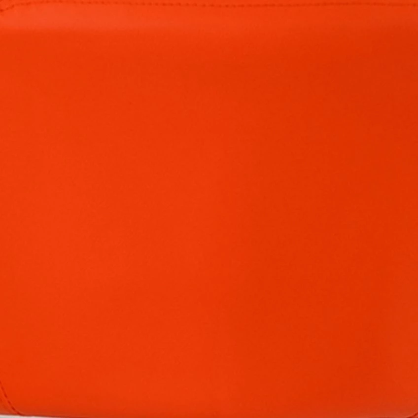 Fleur Bar Stool Orange Leather & Black Base
