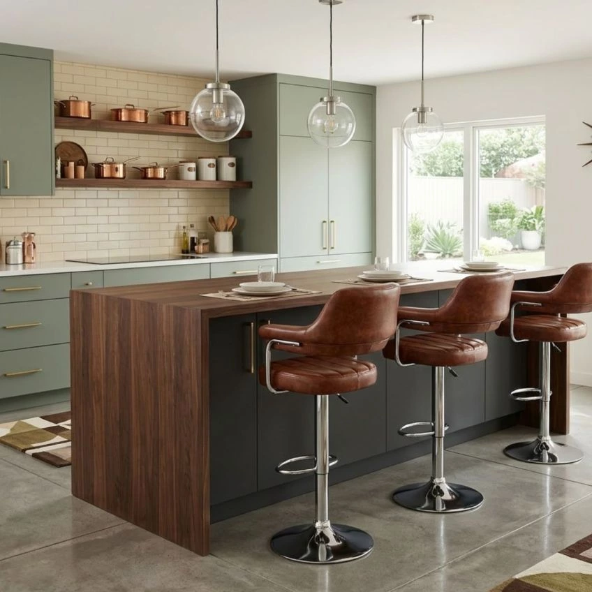 Perona Bar Stool Black Velvet & Chrome
