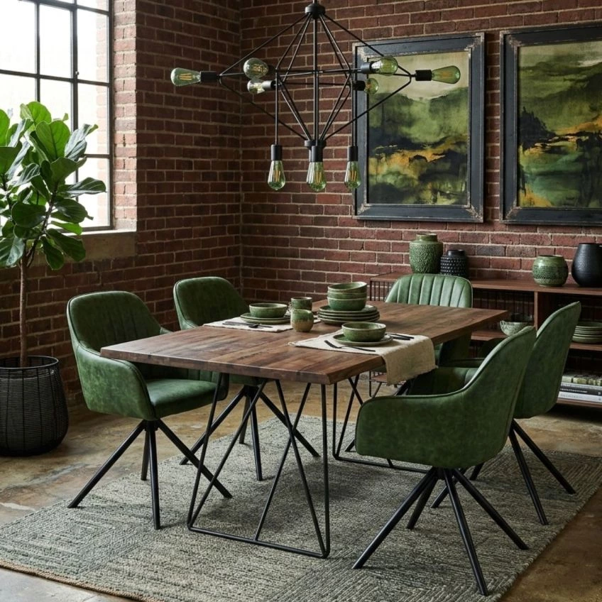 Skive Swivel Dining Chair Fawn Brown Fabric 
