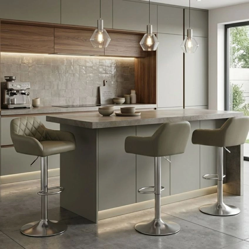 Swallow Bar Stool in Aged Brown Leather
