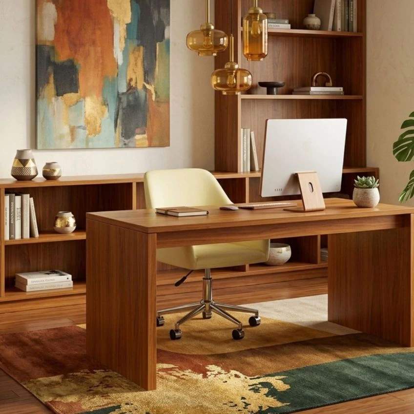 Vini Office Chair in Burnt Orange Velvet