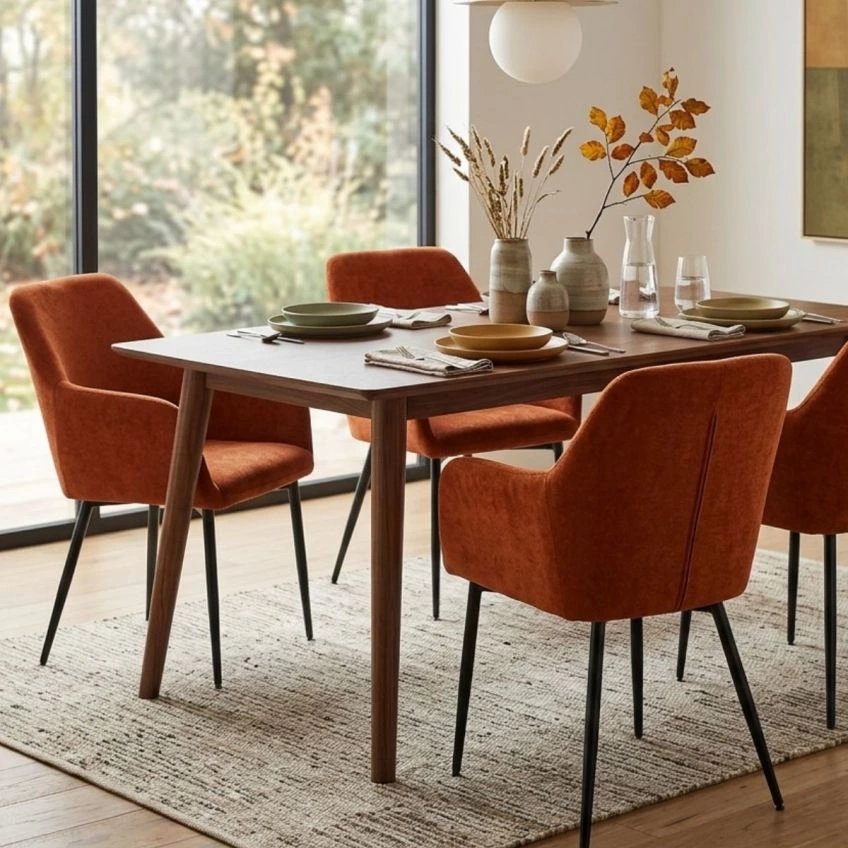 Walker Dining Chair in Light Tan Brown Faux Leather