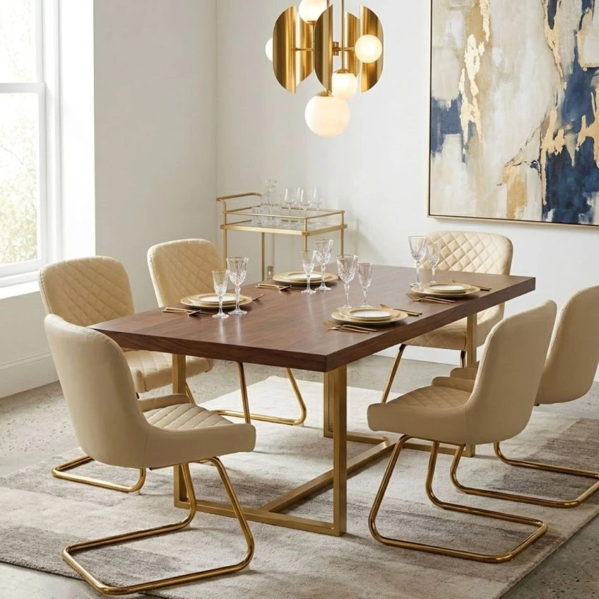 Willow Dining Chair Pink Velvet & Gold

