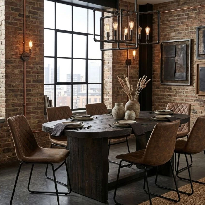 Zorro Dining Chair Blue Leather & Black
