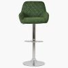 Albany Bar Stool in Aged Olive Green Leather