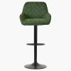 Arnside Bar Stool in Aged Olive Green Leather