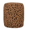 Bubbles Pouffe Foot Stool Leopard Fabric