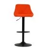 Fleur Bar Stool in Orange Leather