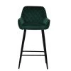 Carson Bar Stool in Emerald Green Velvet & Black Base