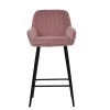 Hamilton Bar Stool in Pink Velvet & Black Base