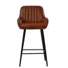 Hamilton Bar Stool in Vintage Brown Leather & Black Base