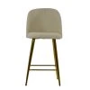 Brooklands Bar Stool in Cream Boucle & Gold Base
