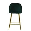 Brooklands Bar Stool in Emerald Green Velvet & Gold Base
