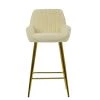 Hamilton Bar Stool in Cream Boucle & Gold Base