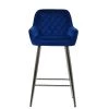 Carson Bar Stool in Blue Velvet & Chrome Base