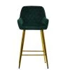 Carson Bar Stool in Emerald Green Velvet & Gold Base