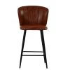 Dove Bar Stool in Vintage Brown Leather & Black Base