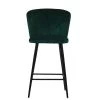 Dove Bar Stool in Emerald Green Velvet & Black Base