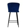 Dove Bar Stool in Blue Velvet & Black Base
