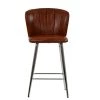 Dove Bar Stool in Vintage Brown Leather & Chrome Base