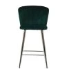 Dove Bar Stool in Emerald Green Velvet & Chrome Base