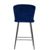 Dove Bar Stool in Blue Velvet & Chrome Base