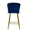 Dove Bar Stool in Blue Velvet & Gold Base