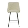 Vault Bar Stool in Cream Boucle with High Backrest & Chrome Base