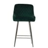 Vault Bar Stool in Emerald Green Velvet with High Backrest & Chrome Base