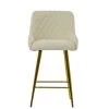 Vault Bar Stool in Cream Boucle with High Backrest & Gold Base