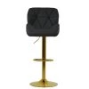 Bowston Bar Stool in Black Leather with High Backrest