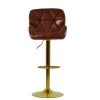Bowston Bar Stool in Vintage Brown Leather with High Backrest