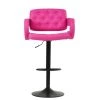 Zeus Bar Stool in Hot Pink Leather with Armrests