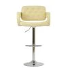 Chase Bar Stool in Cream Leather with Armrests