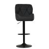 Cedar Bar Stool in Black Leather with High Backrest