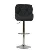 Eris Bar Stool in Black Leather with High Backrest