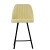 Nico 75cm Bar Stool in Cream Leather with High Backrest