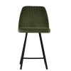 Nico 75cm Bar Stool in Olive Green Velvet with High Backrest