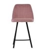 Nico 75cm Bar Stool in Pink Velvet with High Backrest