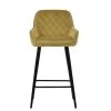 Carson Bar Stool in Camel Velvet & Black Base