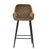 Carson Bar Stool in Mocha Velvet & Black Base