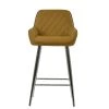 Carson Bar Stool in Light Tan Brown Leather & Chrome Base