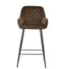 Carson Bar Stool in Mocha Velvet & Chrome Base