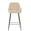 Carson Bar Stool in Natural Cream Fabric & Chrome Base