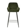 Carson Bar Stool in Olive Green Velvet & Chrome Base