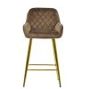 Carson Bar Stool in Mocha Velvet & Gold Base