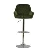 Albany Bar Stool in Olive Green Velvet